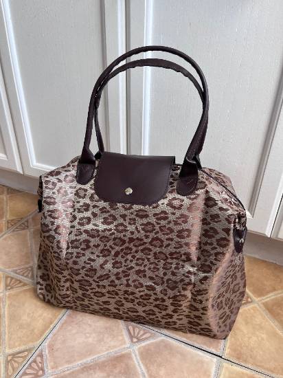 Brown Animal Print Folding Bag 