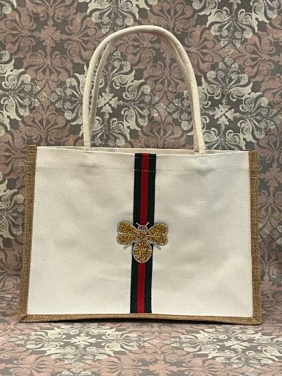 Gold Bee Canvas Tote Bag