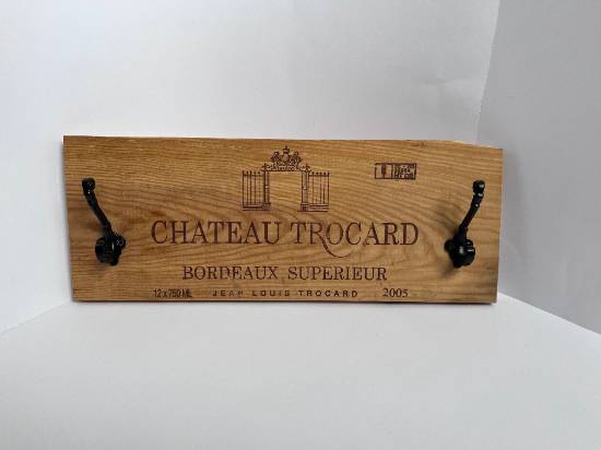 Wine Crate Panel with hooks